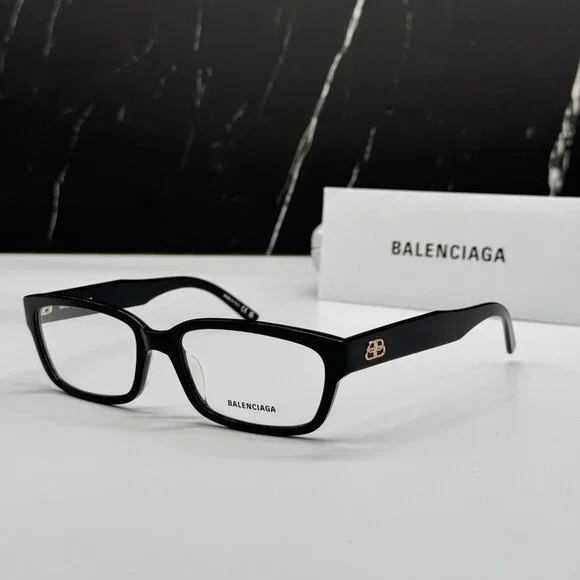 NEW BALENCIAGA EYEGLASSES BB0065O 001 BLACK WOMEN SQUARE EYEWEAR Balenciaga Women Oversize Black Square Sunglasses BB0069S  main image 4